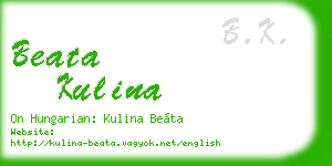 beata kulina business card